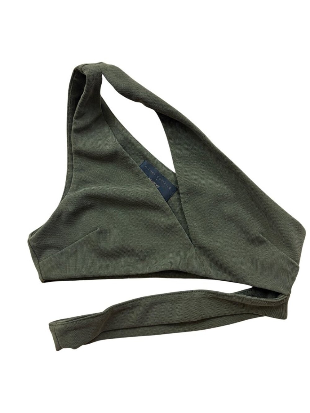 Revolve Michael Costello Mateo Crop Top Asymmetrical One Shoulder XS Green Edgy